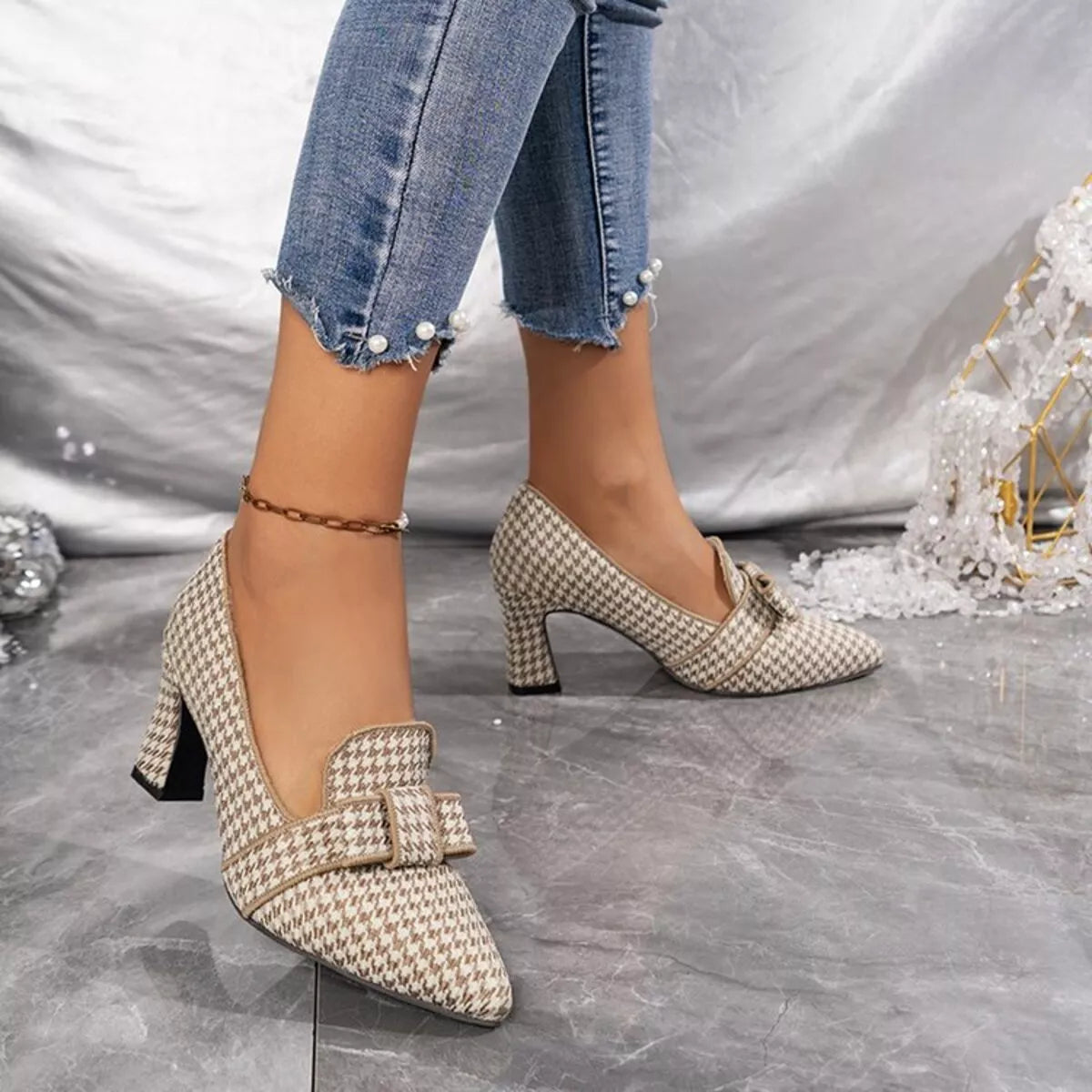 Point Toe Block Heels Pumps - Lilixa.store