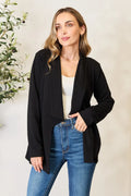 Heimish Full Size Open Front Long Sleeve Blazer - Lilixa.store
