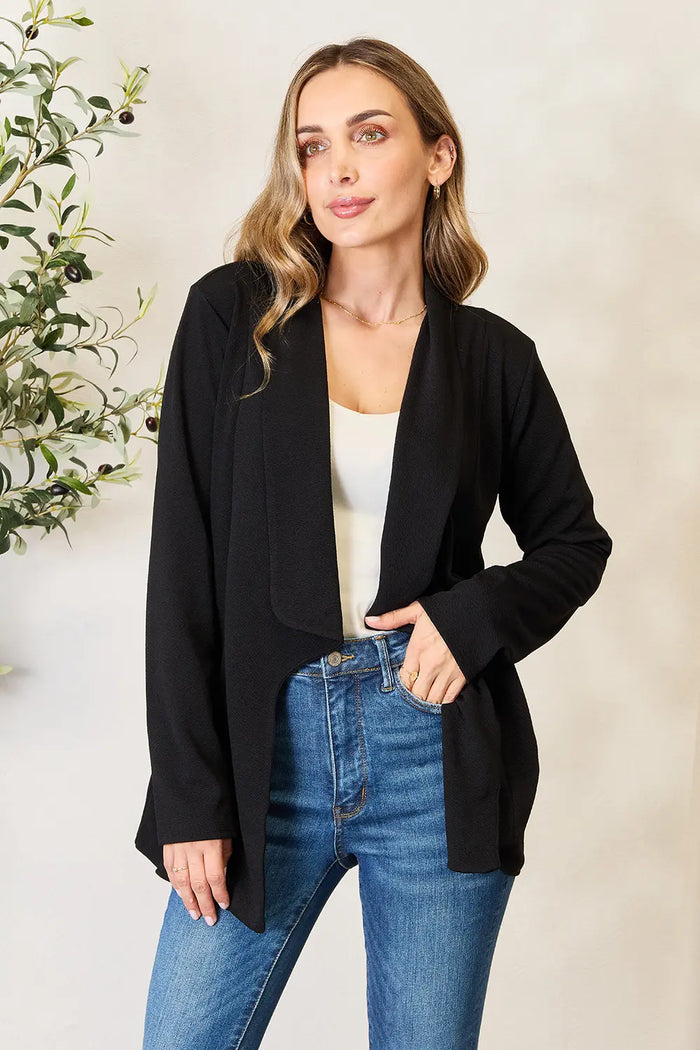 Heimish Full Size Open Front Long Sleeve Blazer - Lilixa.store
