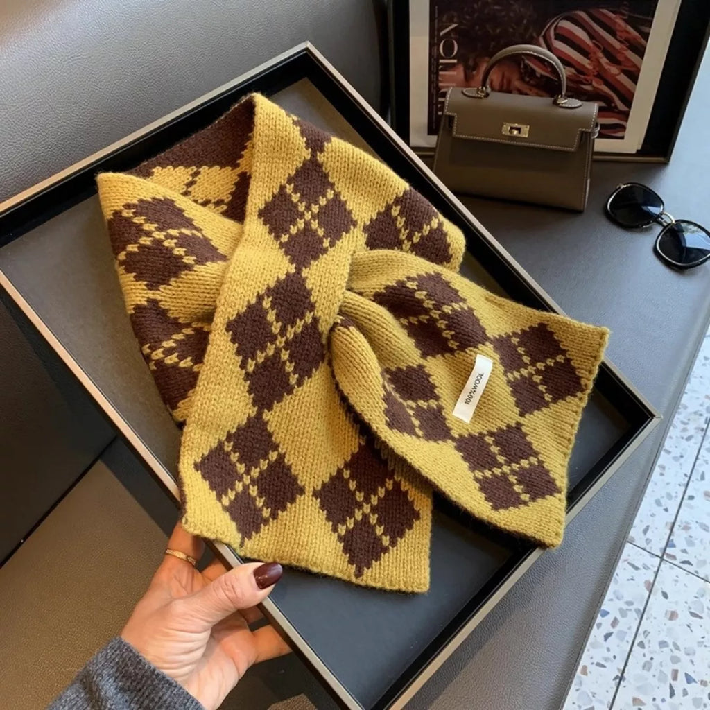 Argyle Pattern Warm Winter Scarf - Lilixa.store