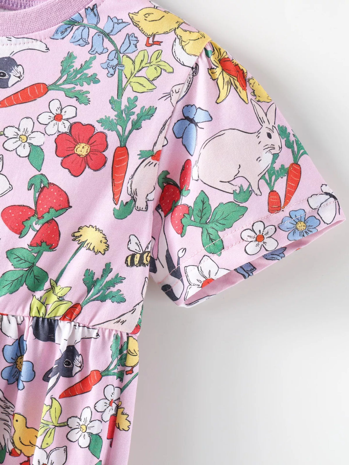 Children's Printed Round Neck Dress - Lilixa.store