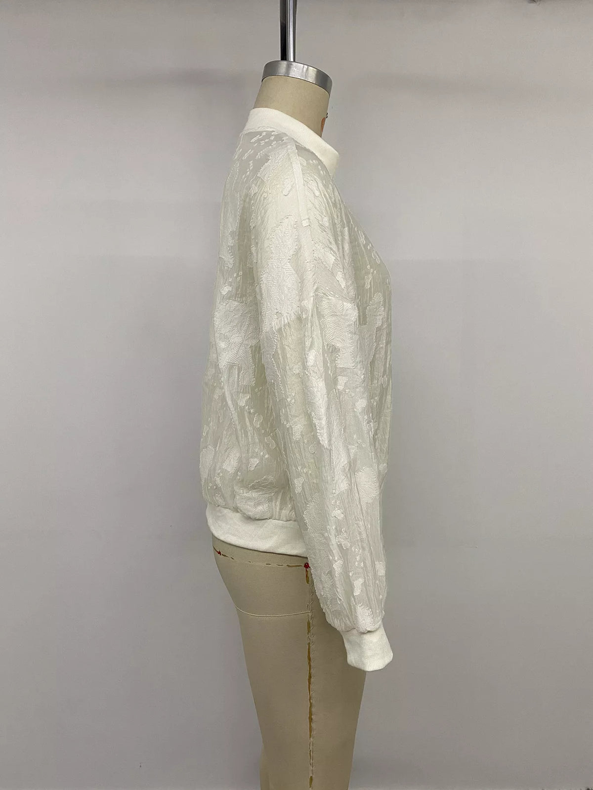 Jacquard Zip Up Long Sleeve Jacket