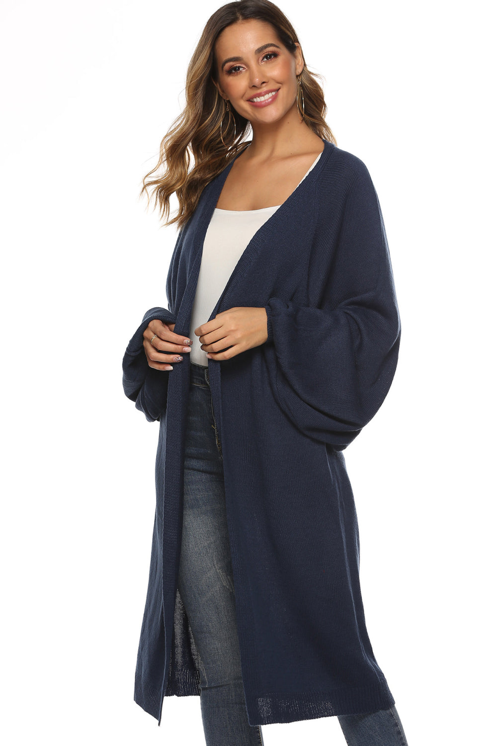 Long Sleeve Open Front Cardigan - Lilixa.store