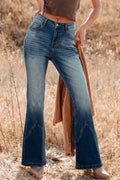 Pocket Detail Flare Leg Jeans - Lilixa.store