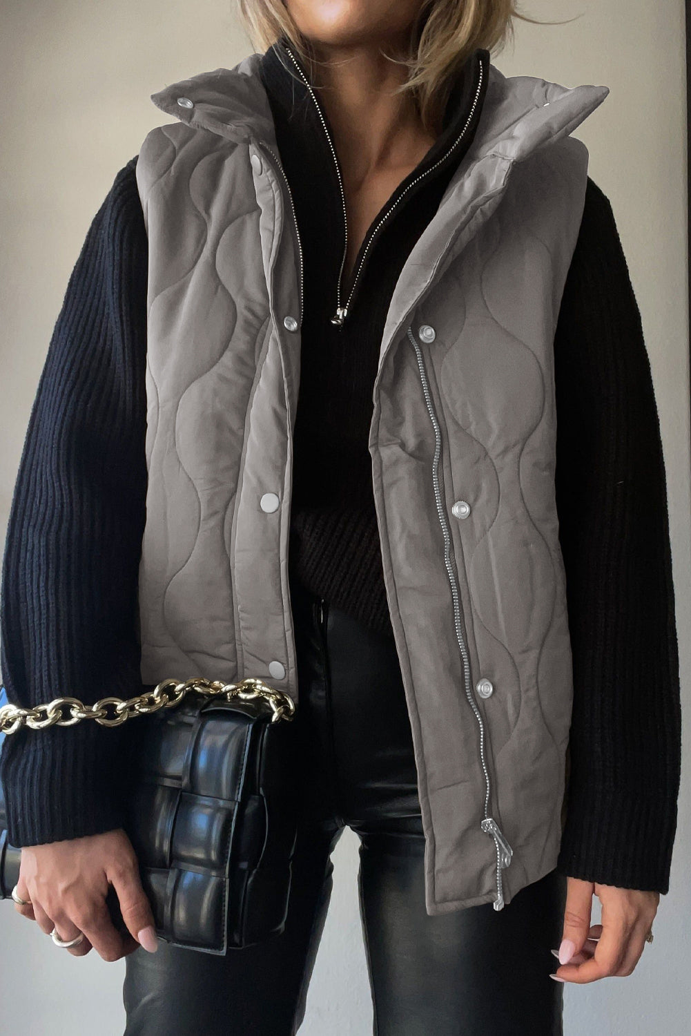 Collared Neck Vest with Pockets, view 4