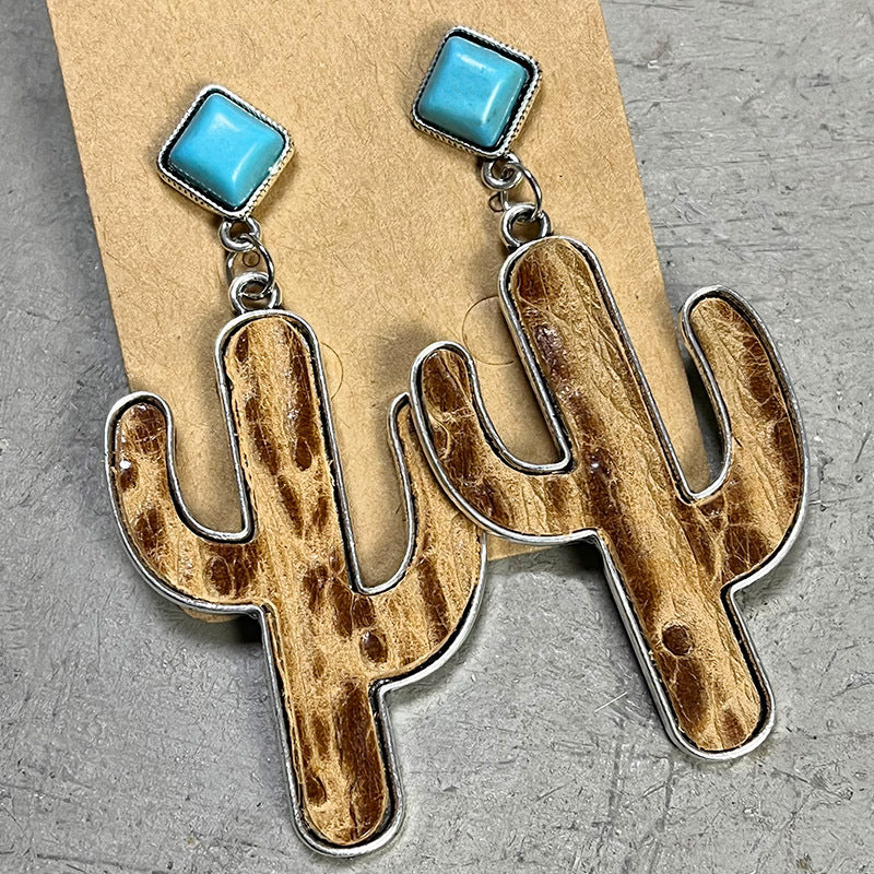 Turquoise Cactus Earrings - Lilixa.store