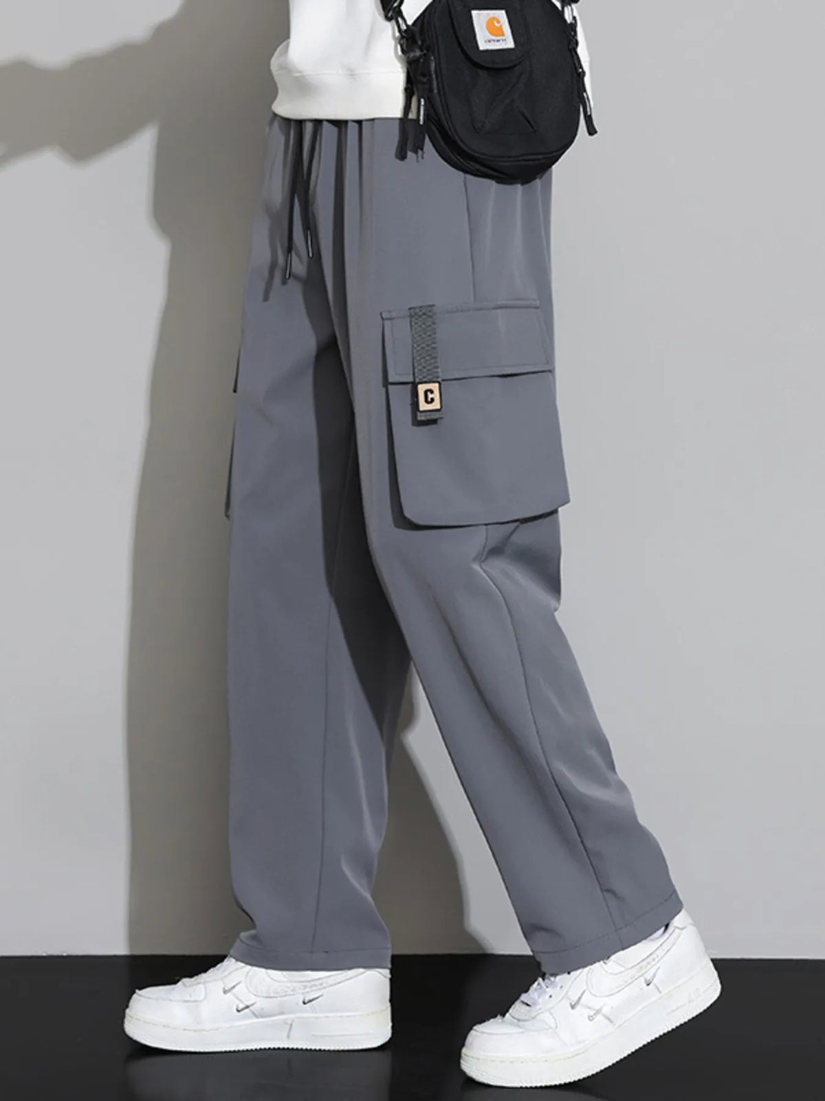 Men's Plus Size Wide Leg Cargo Pants, view 3