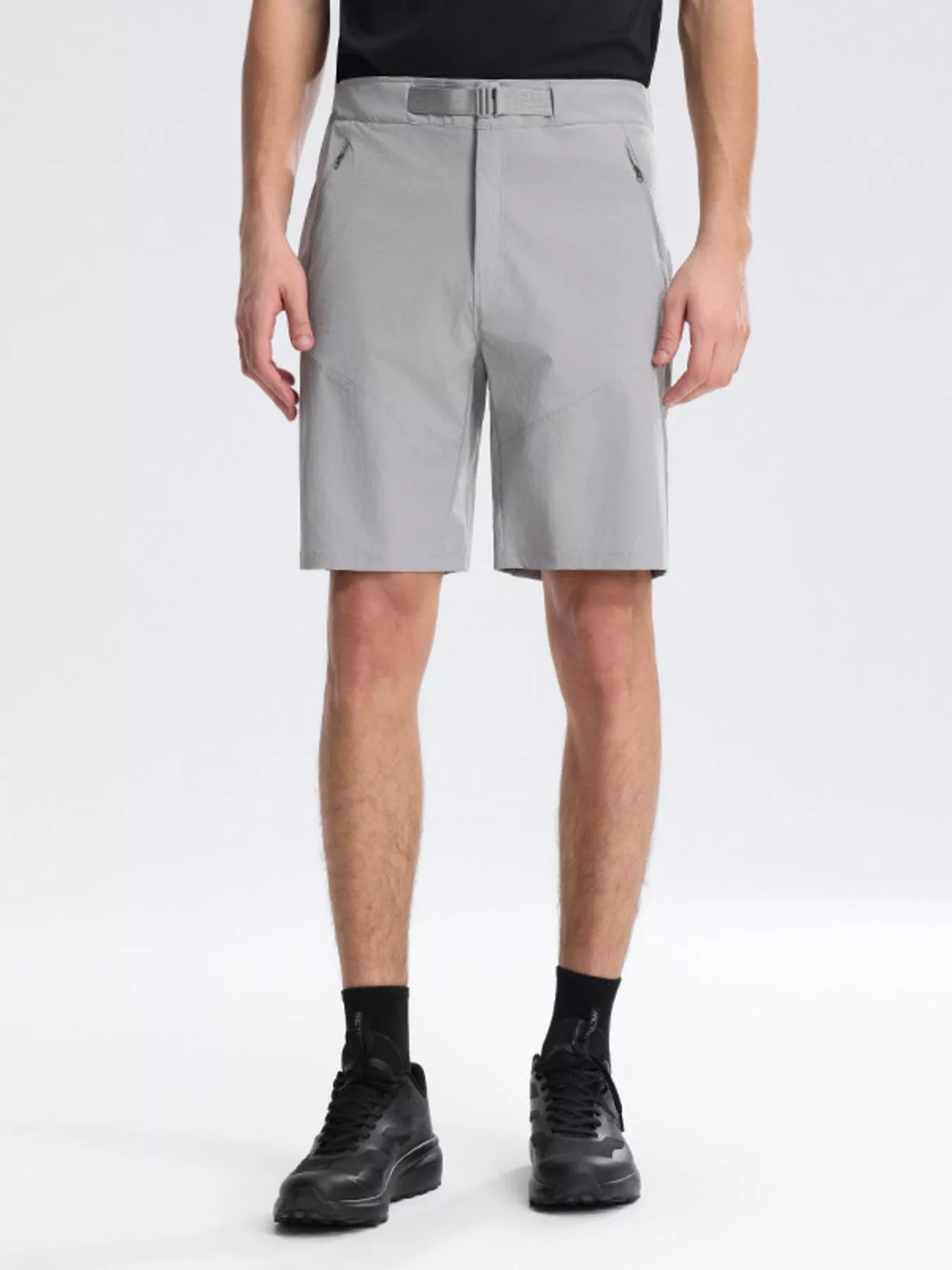 Men's Plus Size Pocketed Lightweight Shorts in Gray