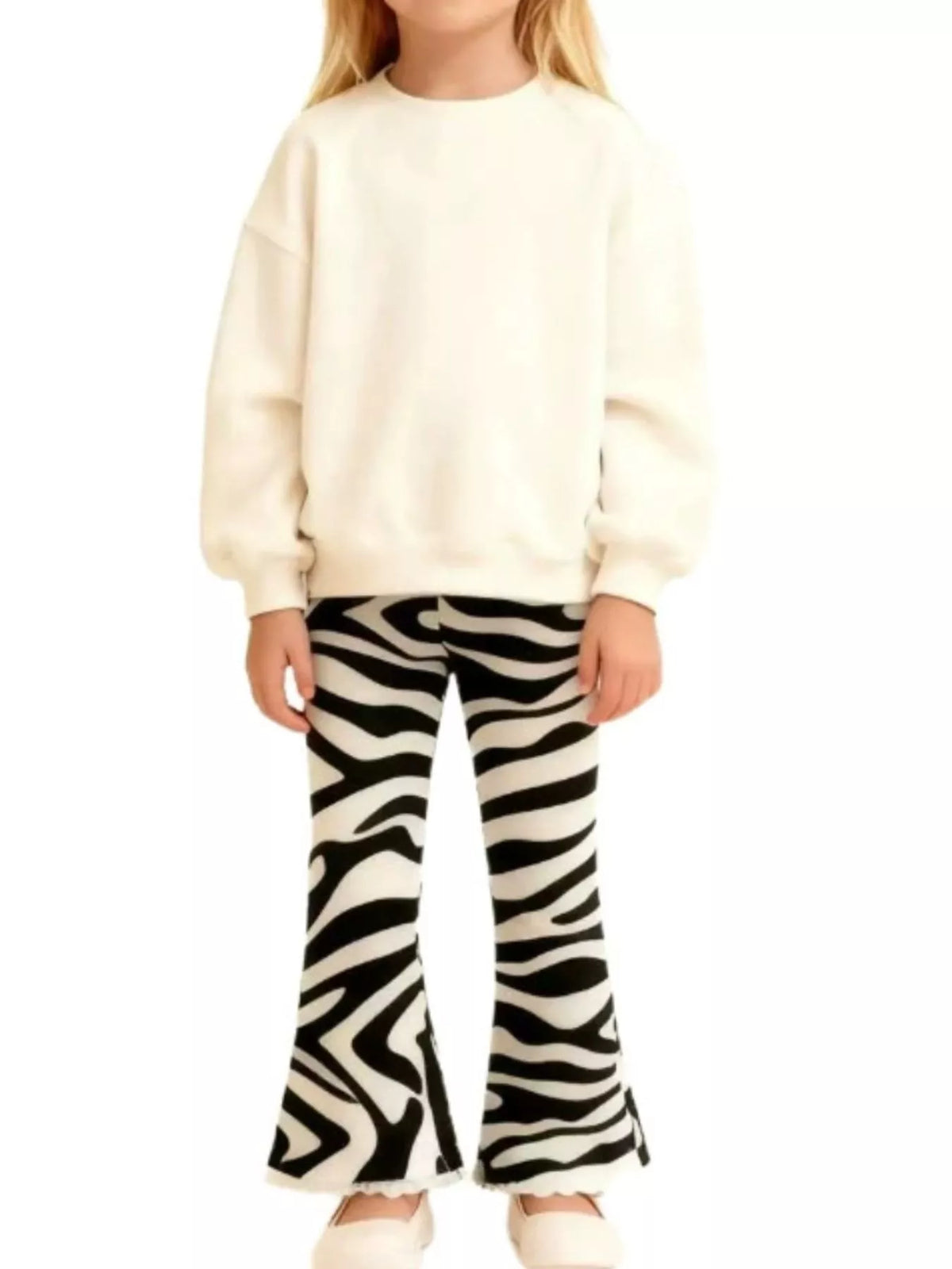Children's Zebra Print Flare Pants - Lilixa.store