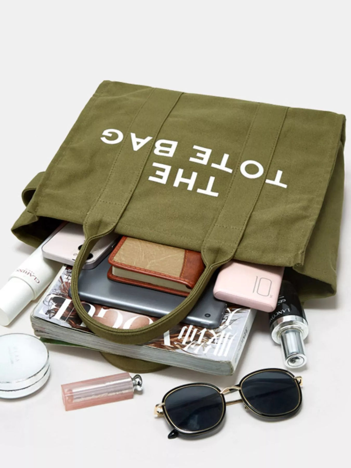 Letter Graphic Canvas Handbag