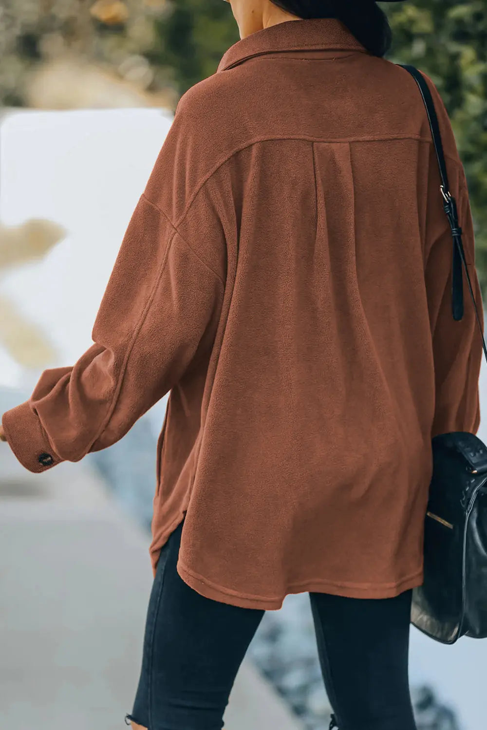 Button Up Collared Neck Long Sleeve Jacket, view 16