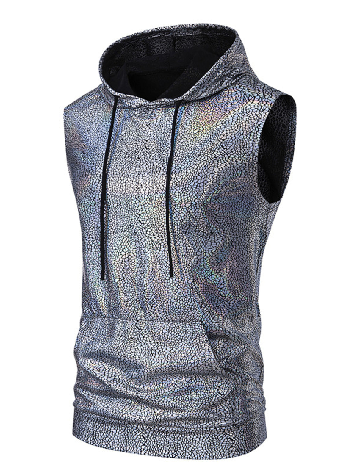 Men's Drawstring Sleeveless Hooded Top - Lilixa.store
