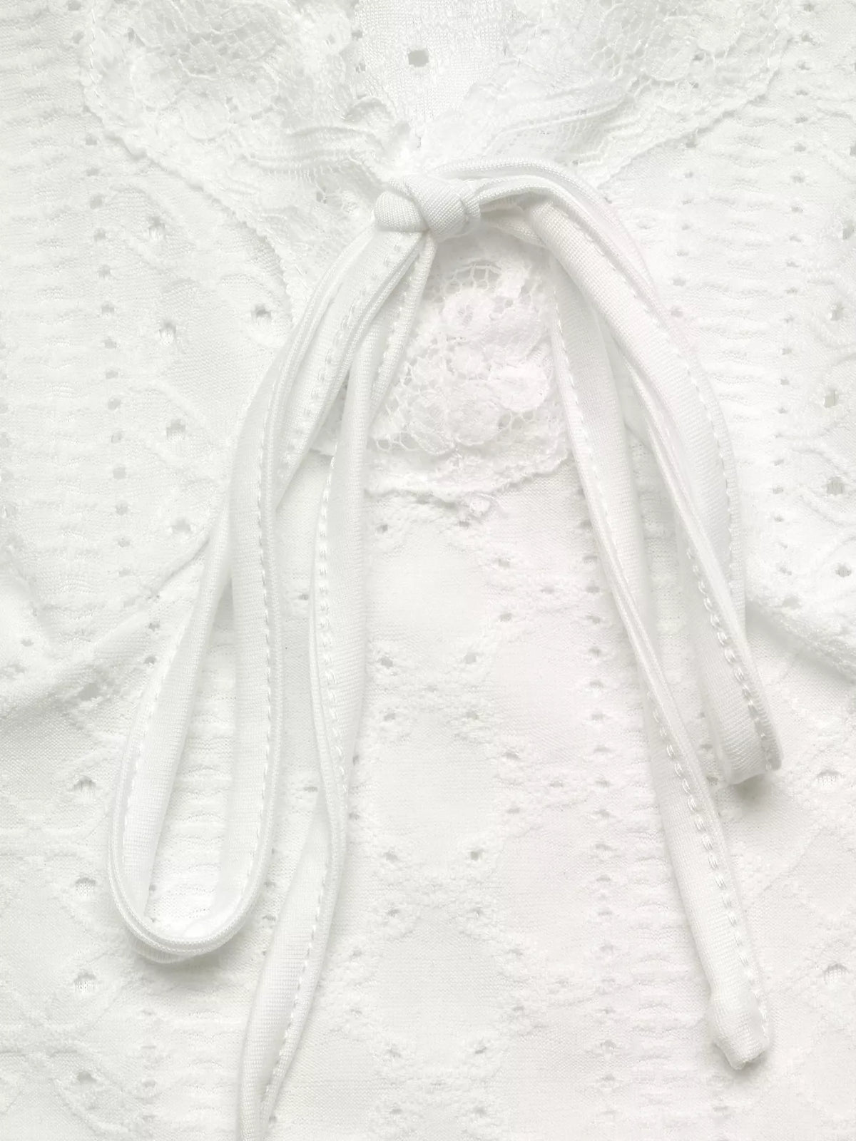 Eyelet V-Neck Long Sleeve T-Shirt - Lilixa.store