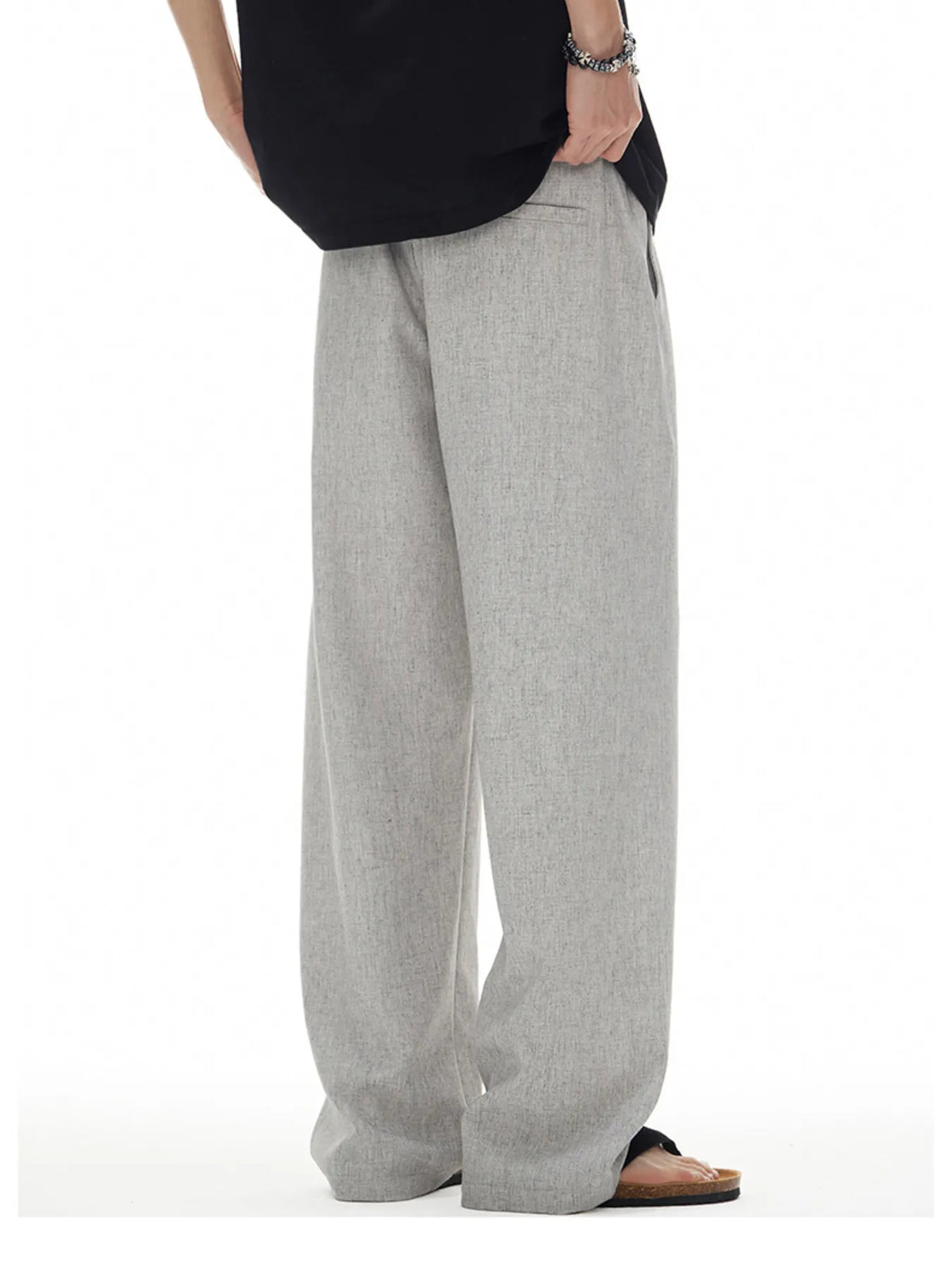 Men's Plus Size Drawstring Wide Leg Pants, view 4