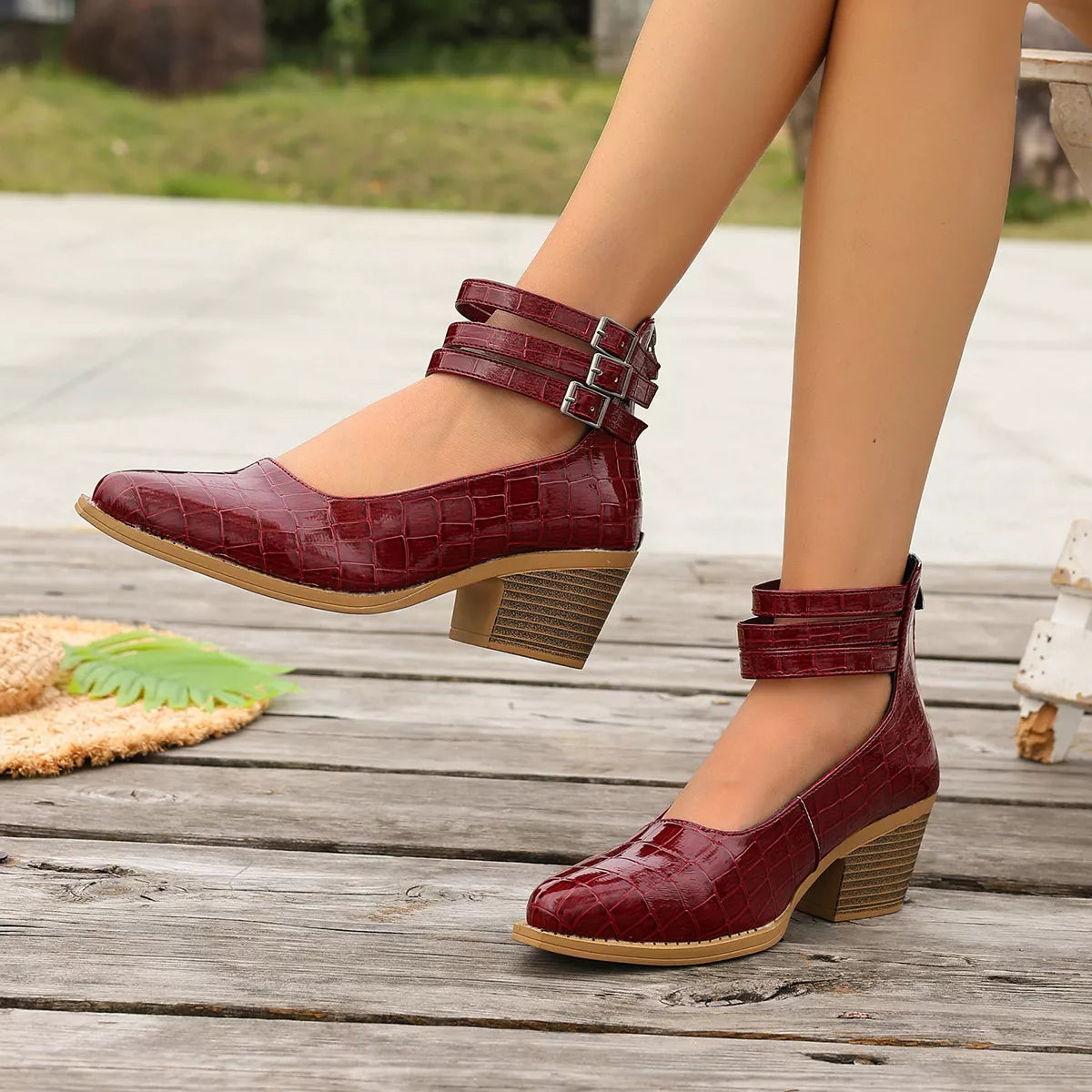 Point Toe Block Heels Pumps - Lilixa.store