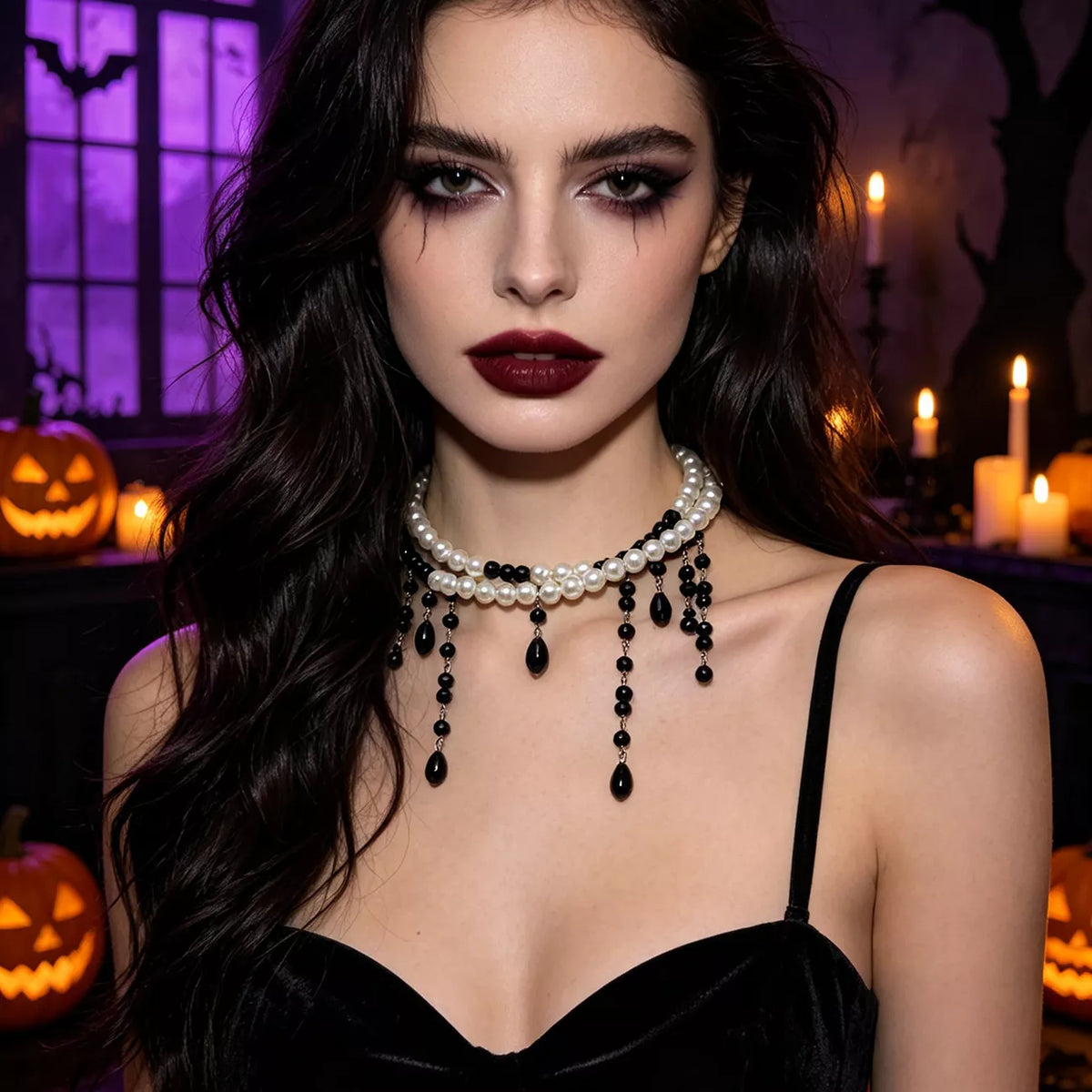 Halloween Pearl Double Layered Choker Necklace - Lilixa.store