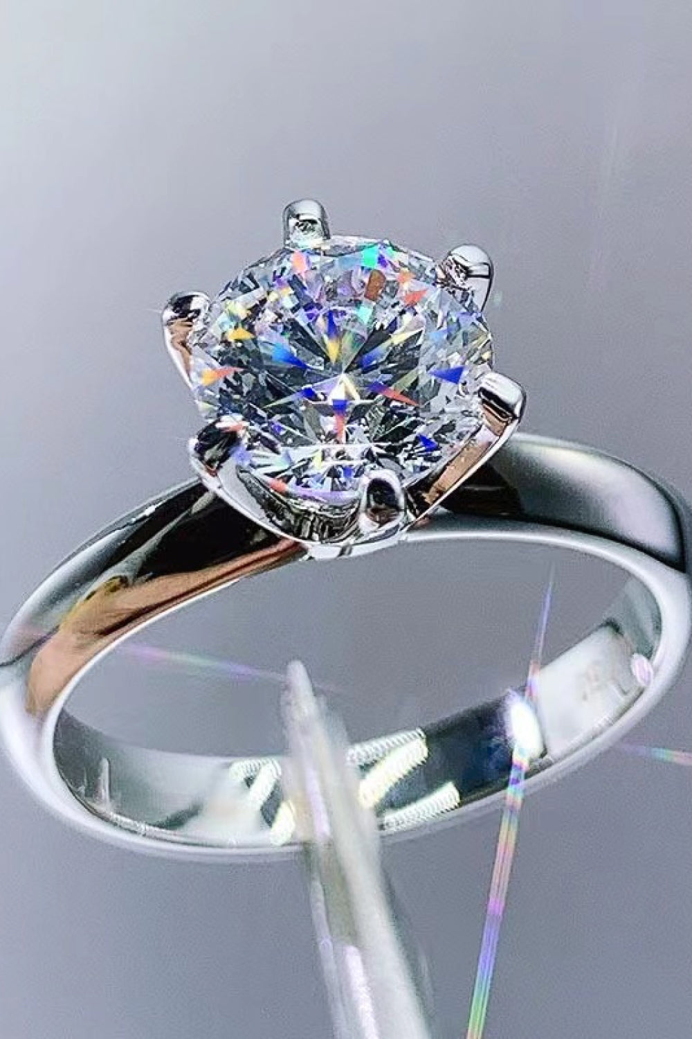 Adored 925 Sterling Silver 3 Carat Moissanite 6-Prong Ring - Lilixa.store