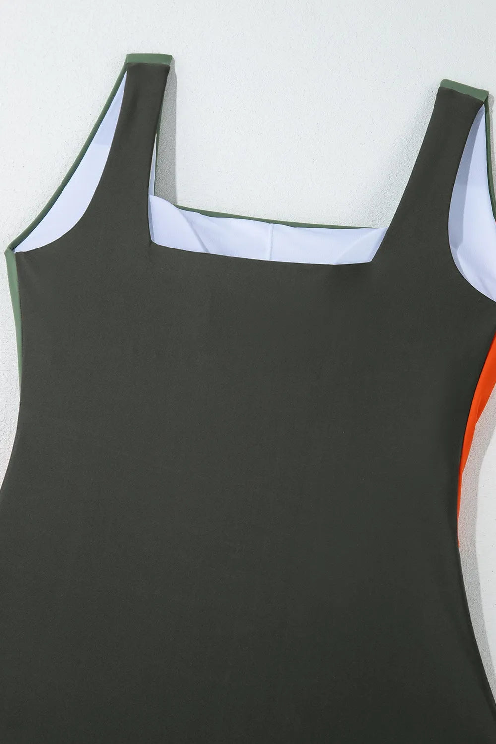 Color Block Padded Square Neck One Piece Swimsuit - Lilixa.store
