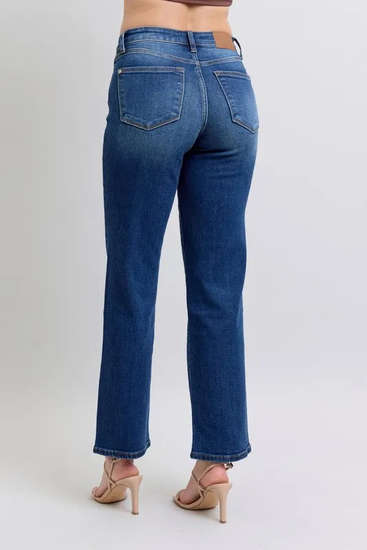 Judy Blue Full Size Side Seam Detail Straight Jeans with Pockets - Lilixa.store