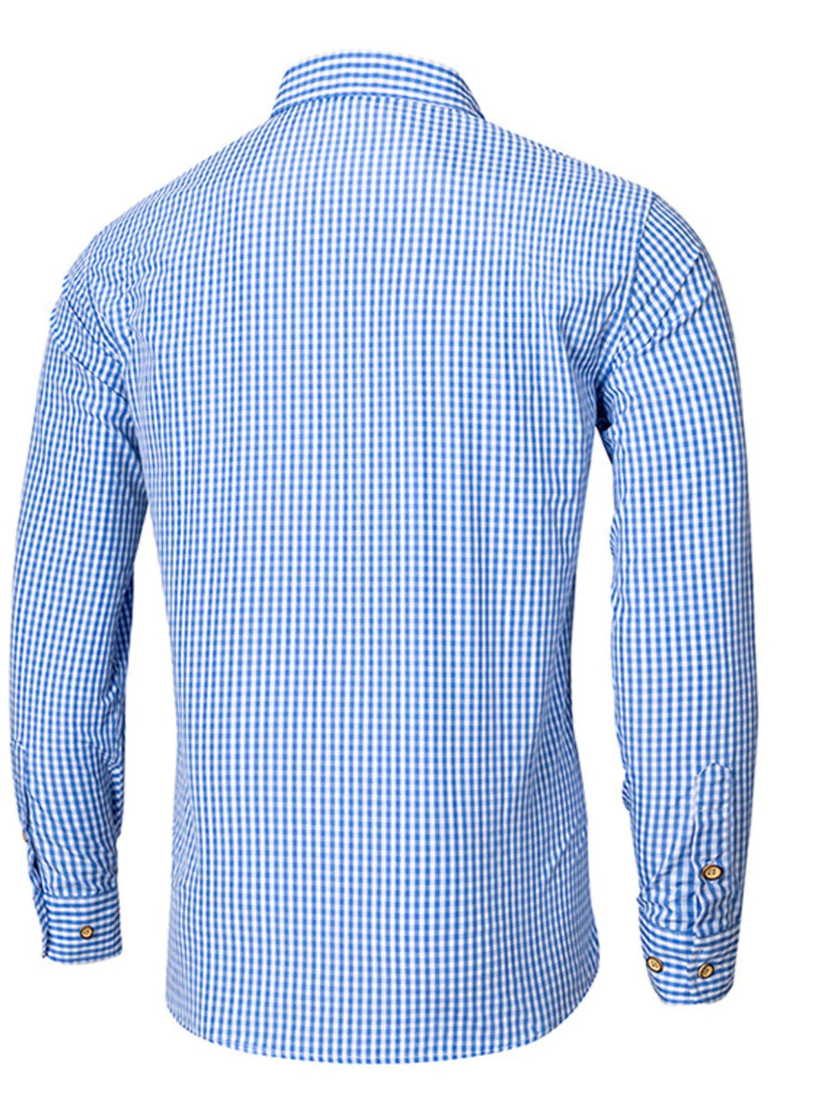 Men's Gingham Button-Down Long Sleeve Shirt - Lilixa.store