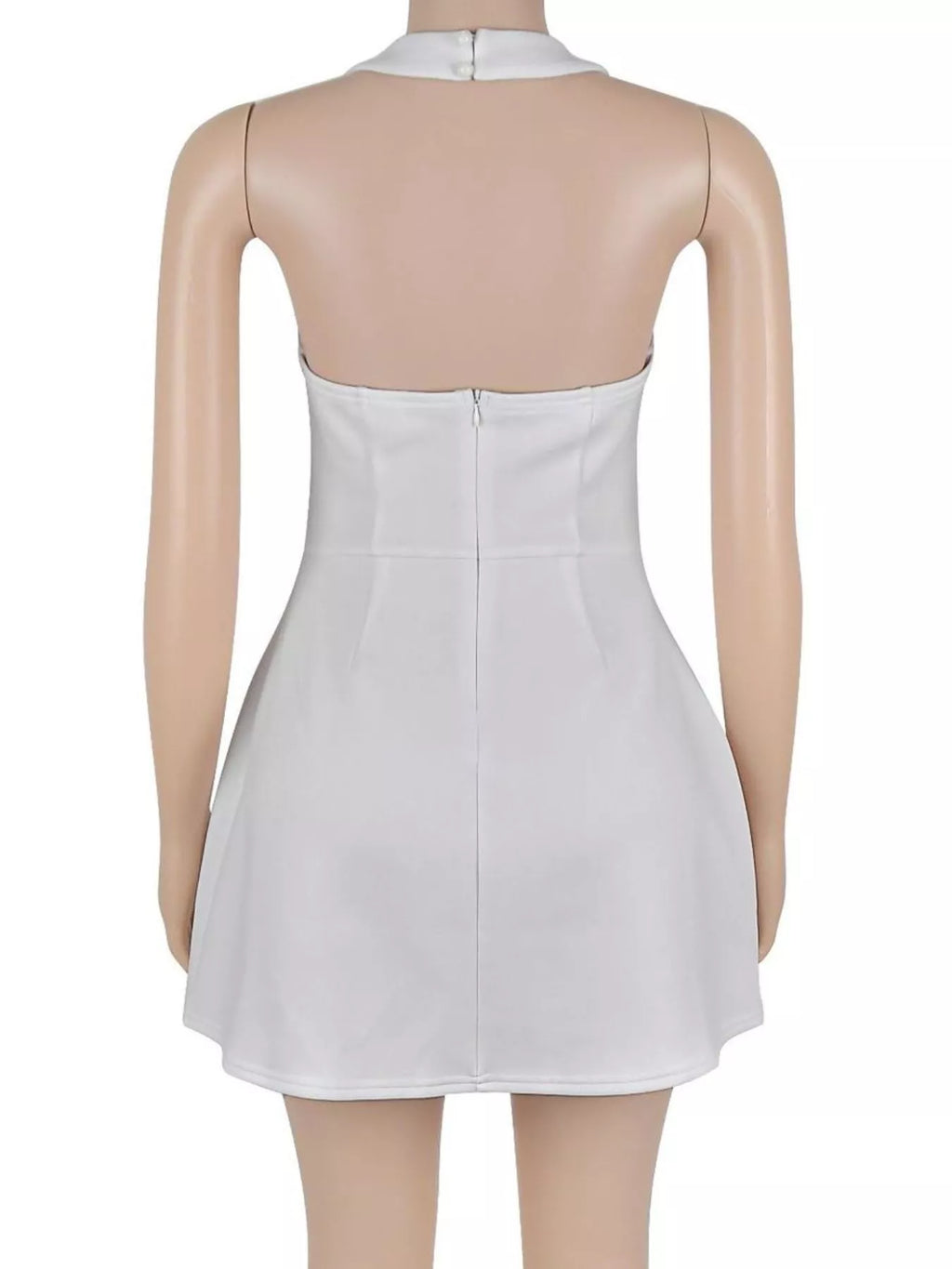 Halter Neck Mini Dress with Flap Pocket Detail - Lilixa.store