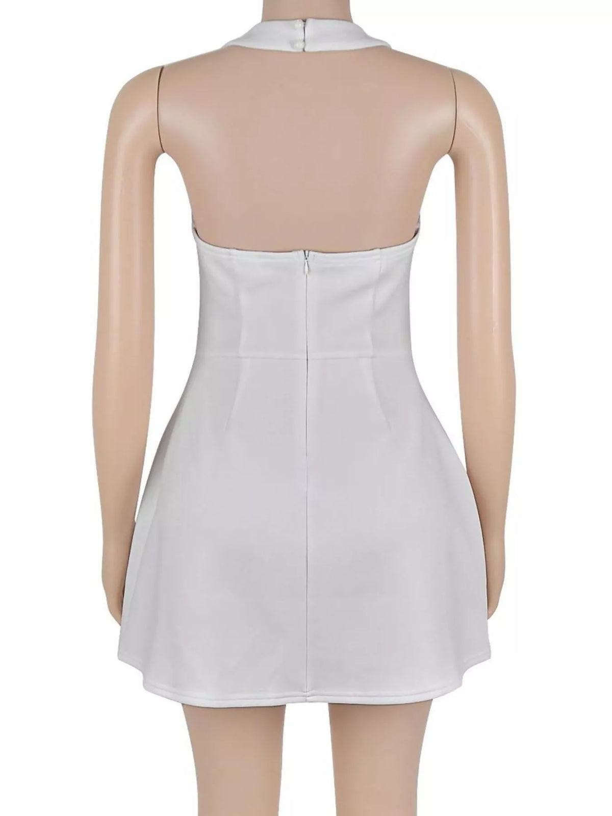 Halter Neck Mini Dress with Flap Pocket Detail - Lilixa.store