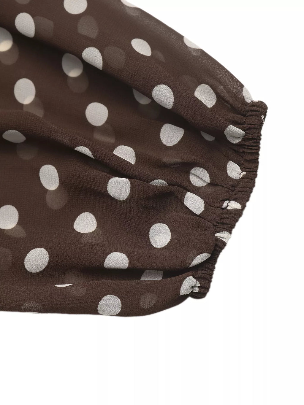 Polka Dot Mock Neck Long Sleeve Blouse - Lilixa.store