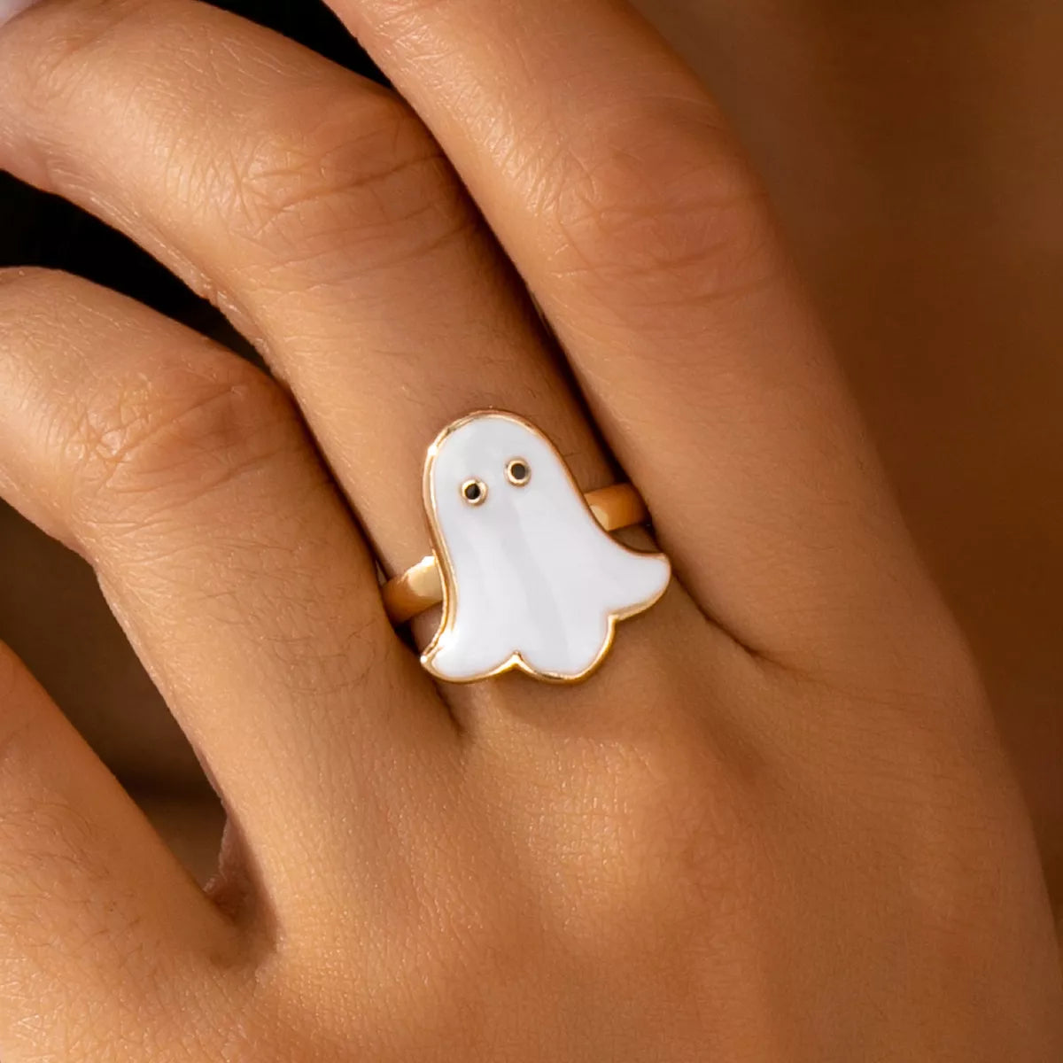 Halloween Ghost 18K Gold-Plated Ring - Lilixa.store