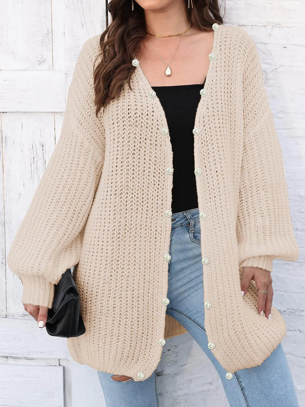 Open Front Long Sleeve Cardigan - Lilixa.store