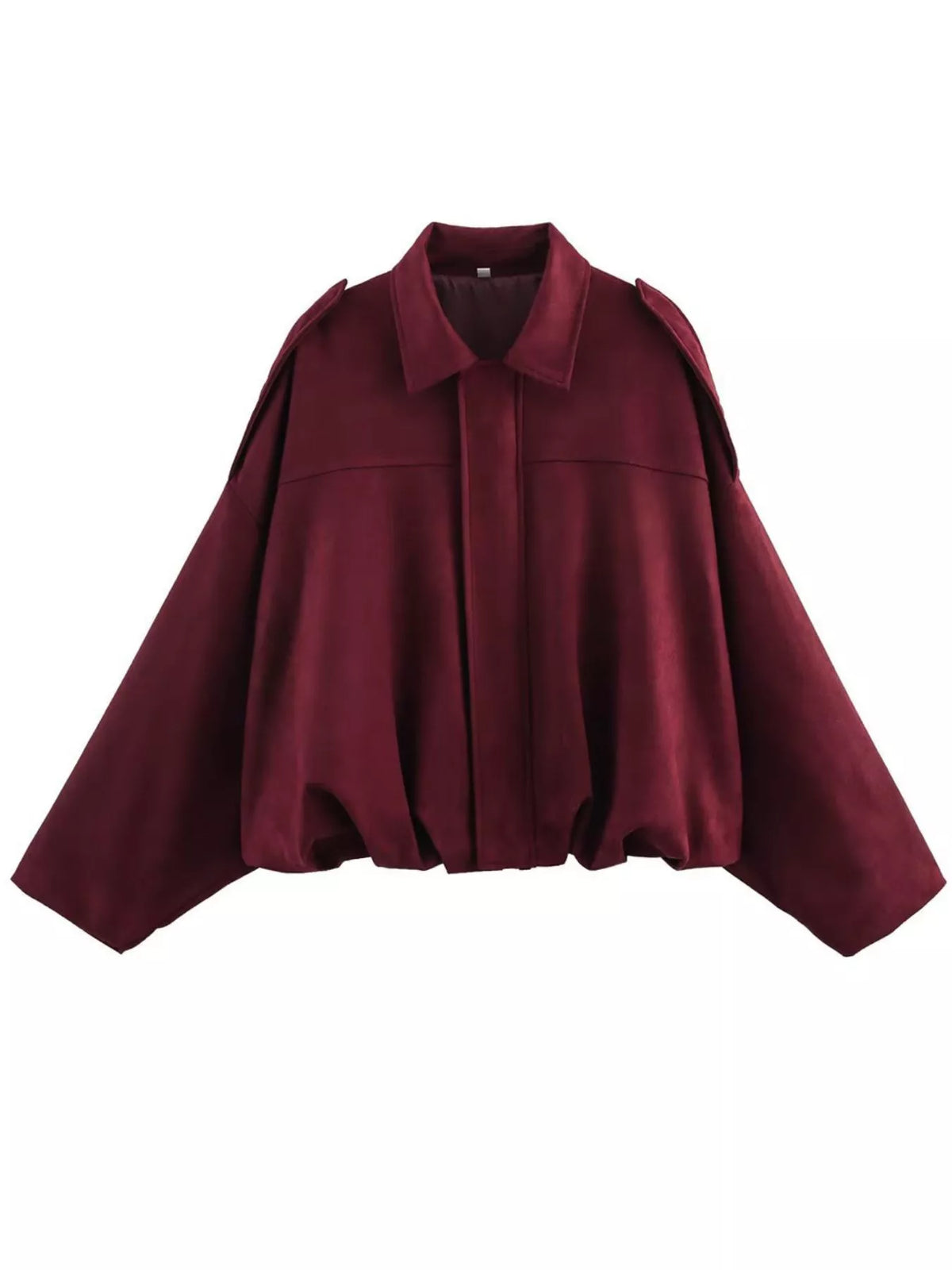 Collared Neck Dropped Shoulder Jacket - Lilixa.store