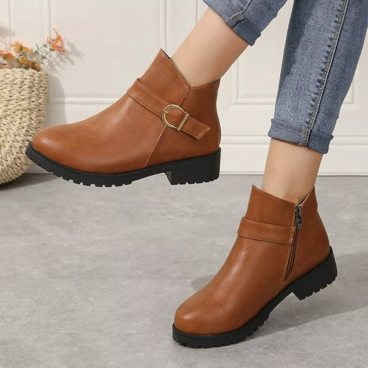 Buckle Accent Ankle Boots, view 6