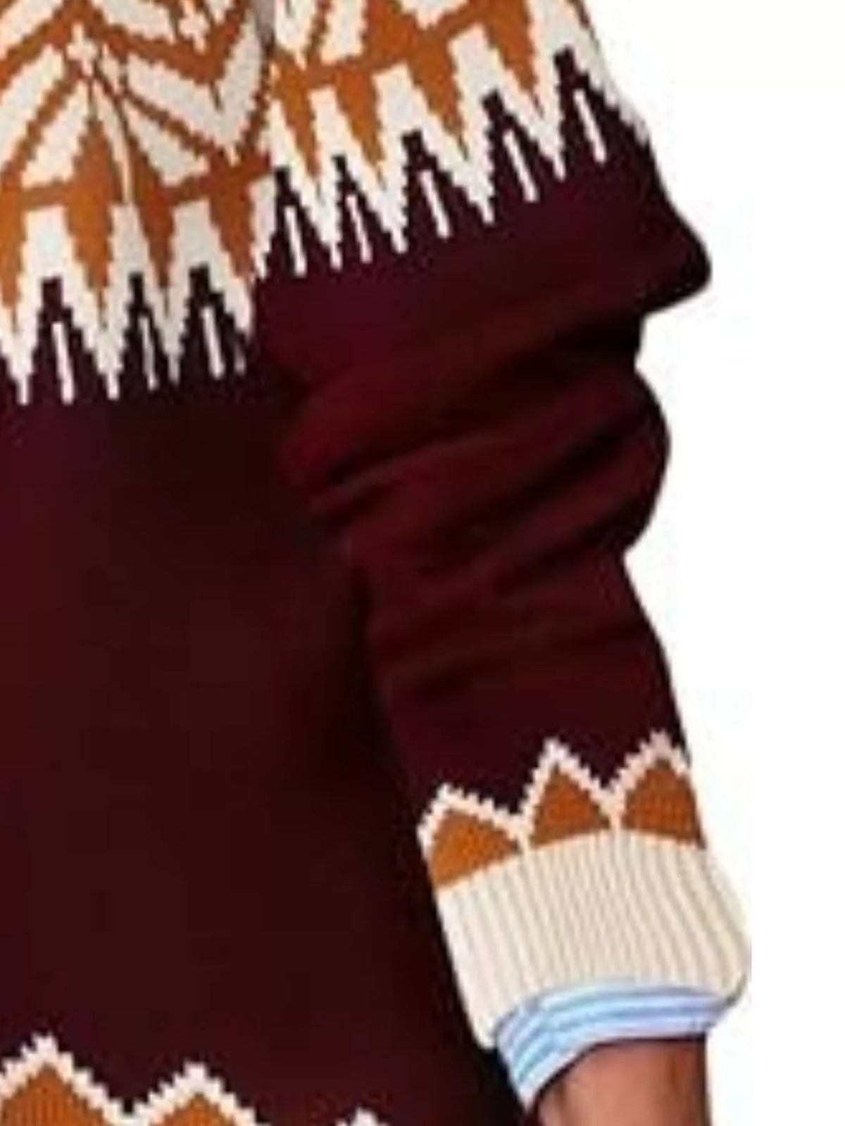 Full Size Fair Isle Patterned Long Sleeve Sweater Plus Size