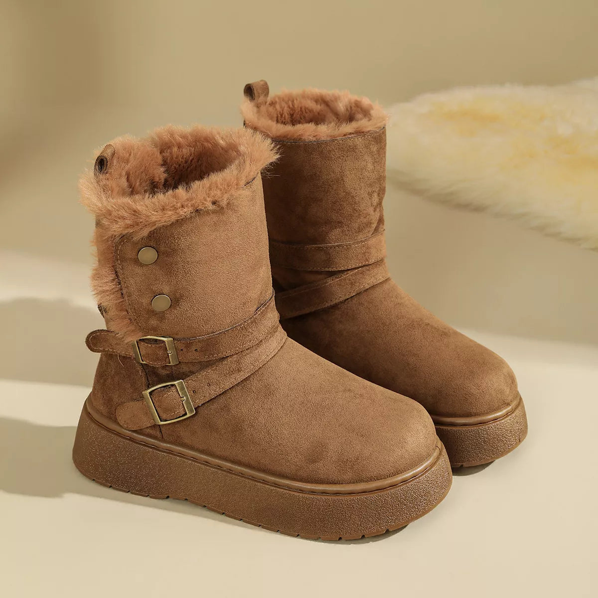 Round Toe Platform Boots - Lilixa.store