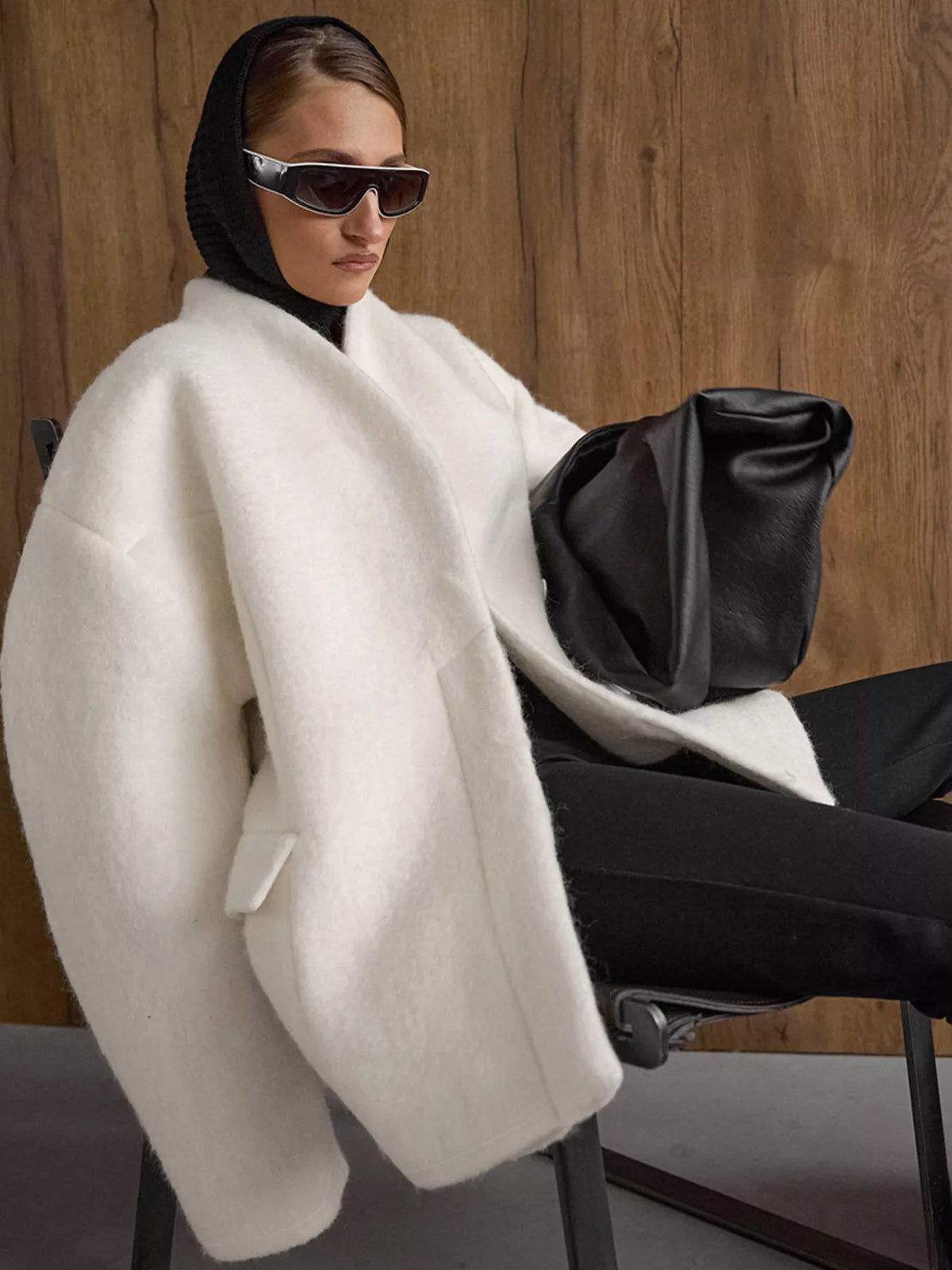 Wool-Blend Leg-of-Mutton Sleeves Outerwear, view 7