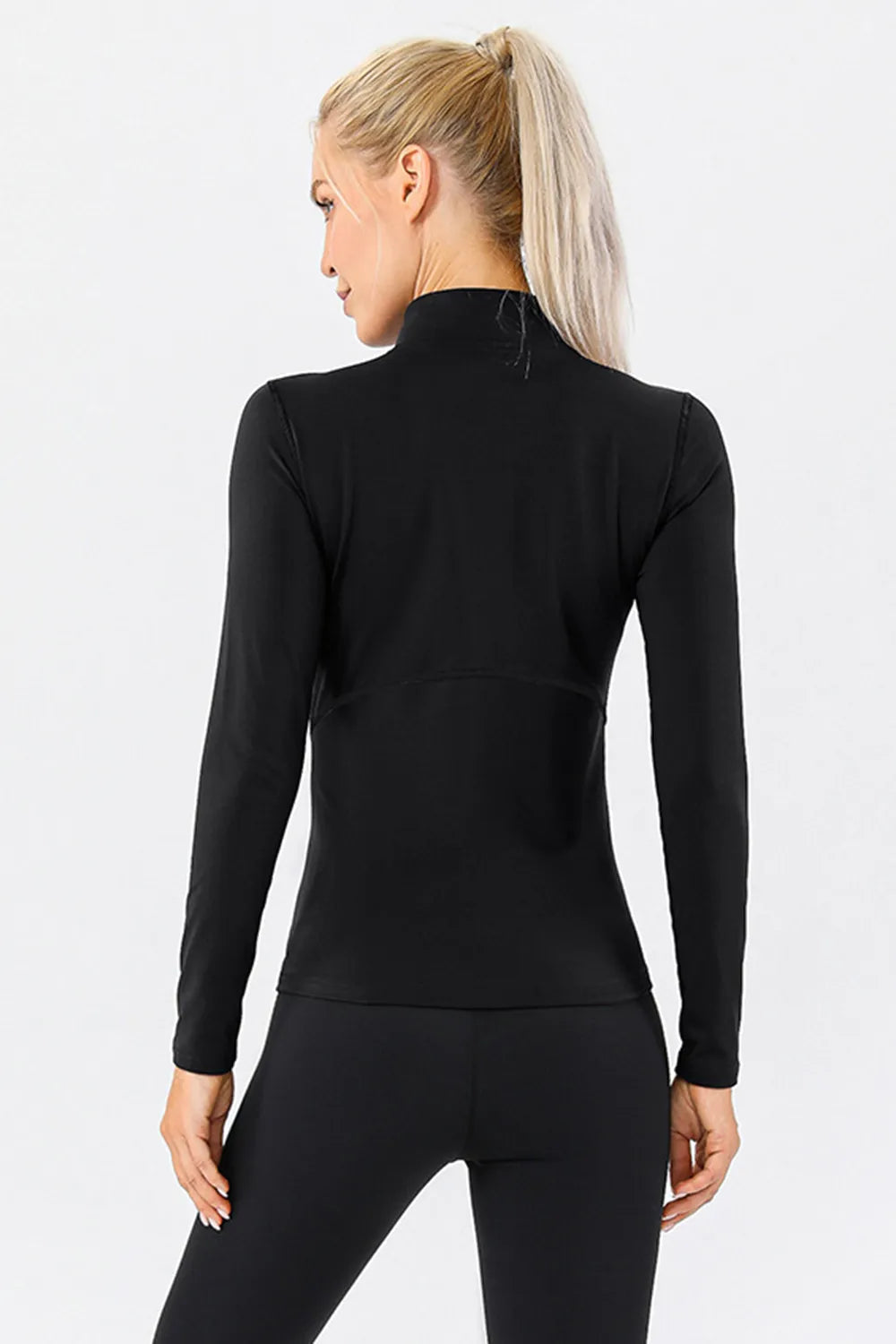 Mock Neck Quarter Zip Active T-Shirt - Lilixa.store