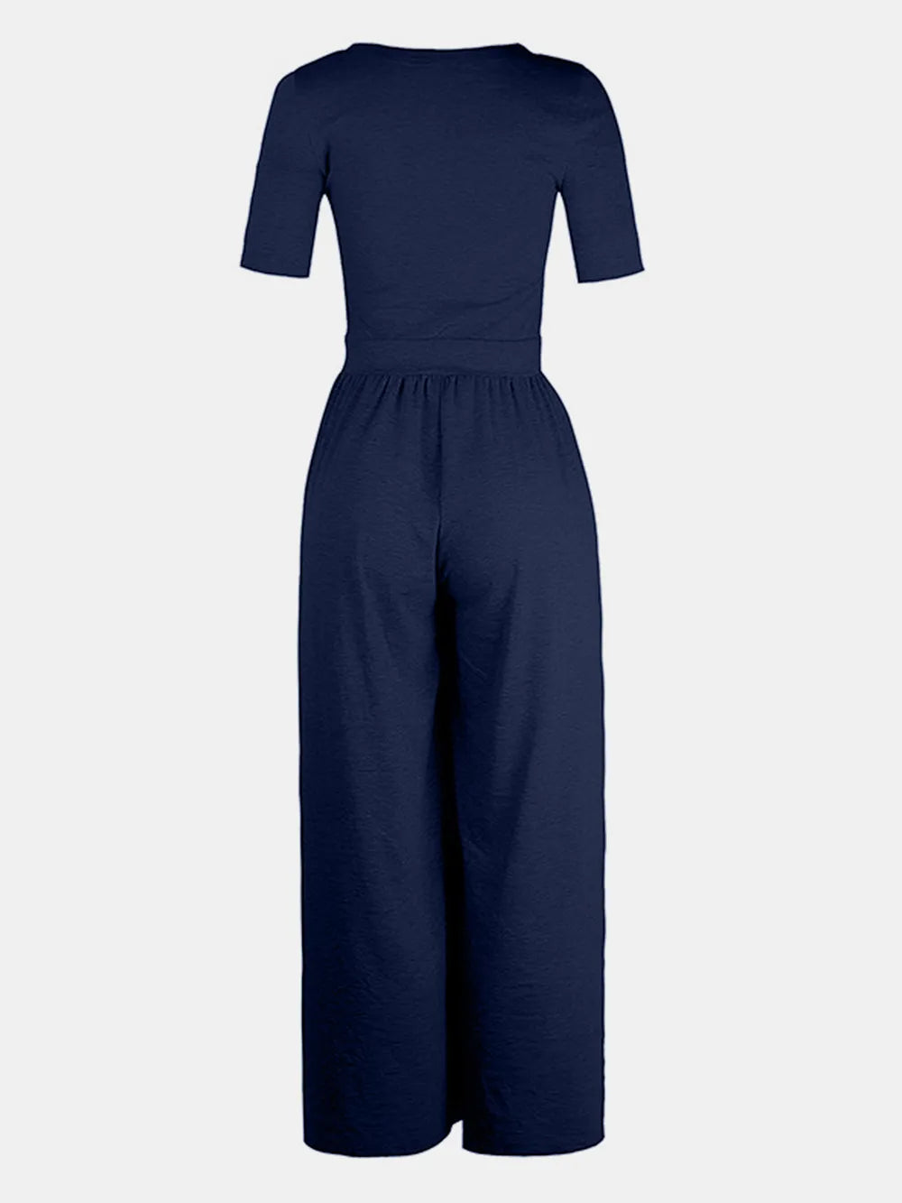 Scoop Neck Short Sleeve Jumpsuit - Lilixa.store