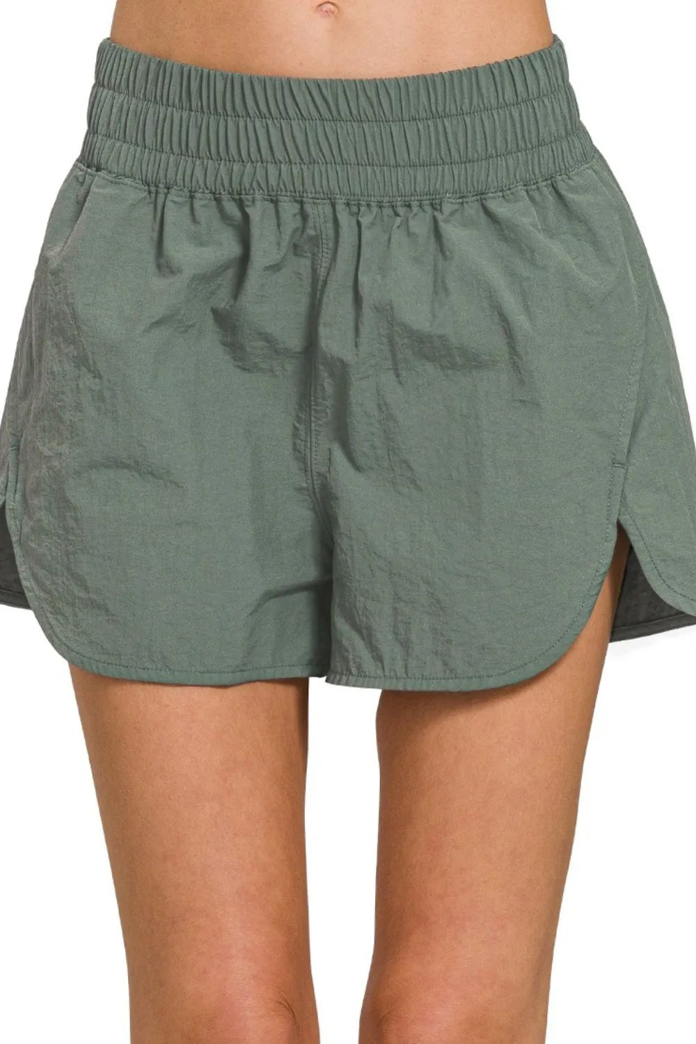 Zenana Windbreaker Smocked Waistband Running Shorts - Lilixa.store