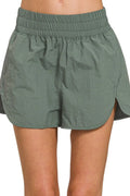 Zenana Windbreaker Smocked Waistband Running Shorts - Lilixa.store
