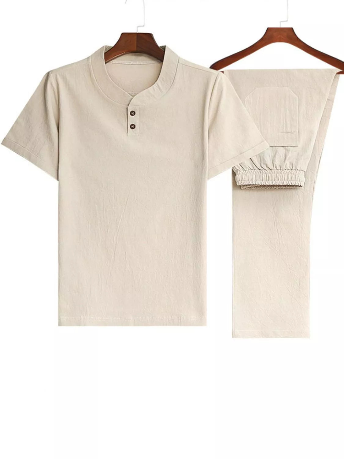 Men's Plus Size Casual Short Sleeve Top & Pants Set - Lilixa.store