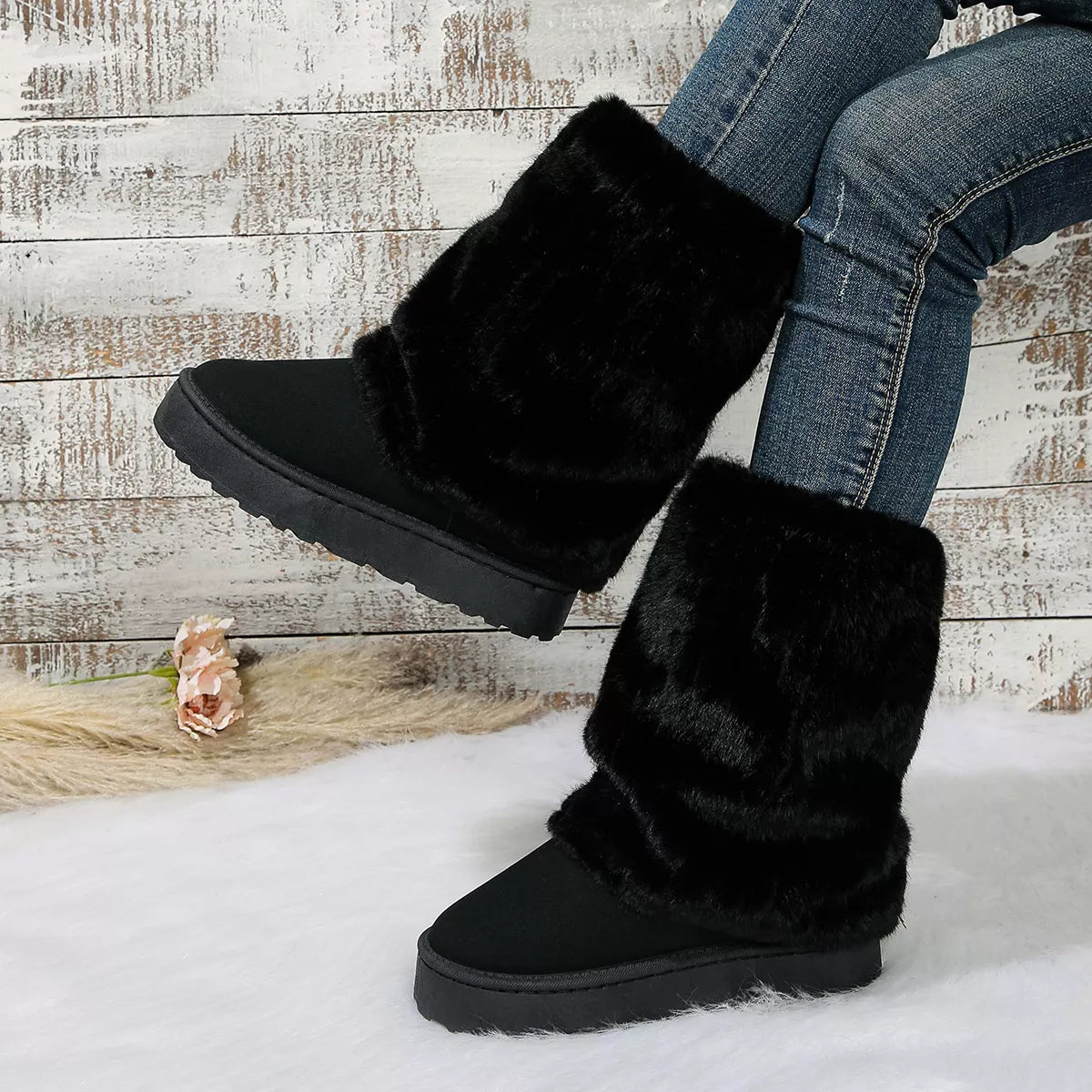 Round Toe Platform Boots