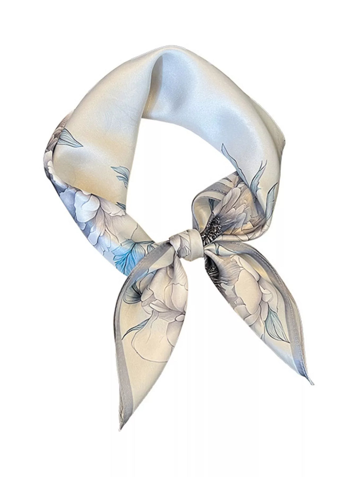 Floral Print Silk Square Scarf - Lilixa.store