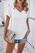 Devine V-Neck Short Sleeve T-Shirt - Lilixa.store