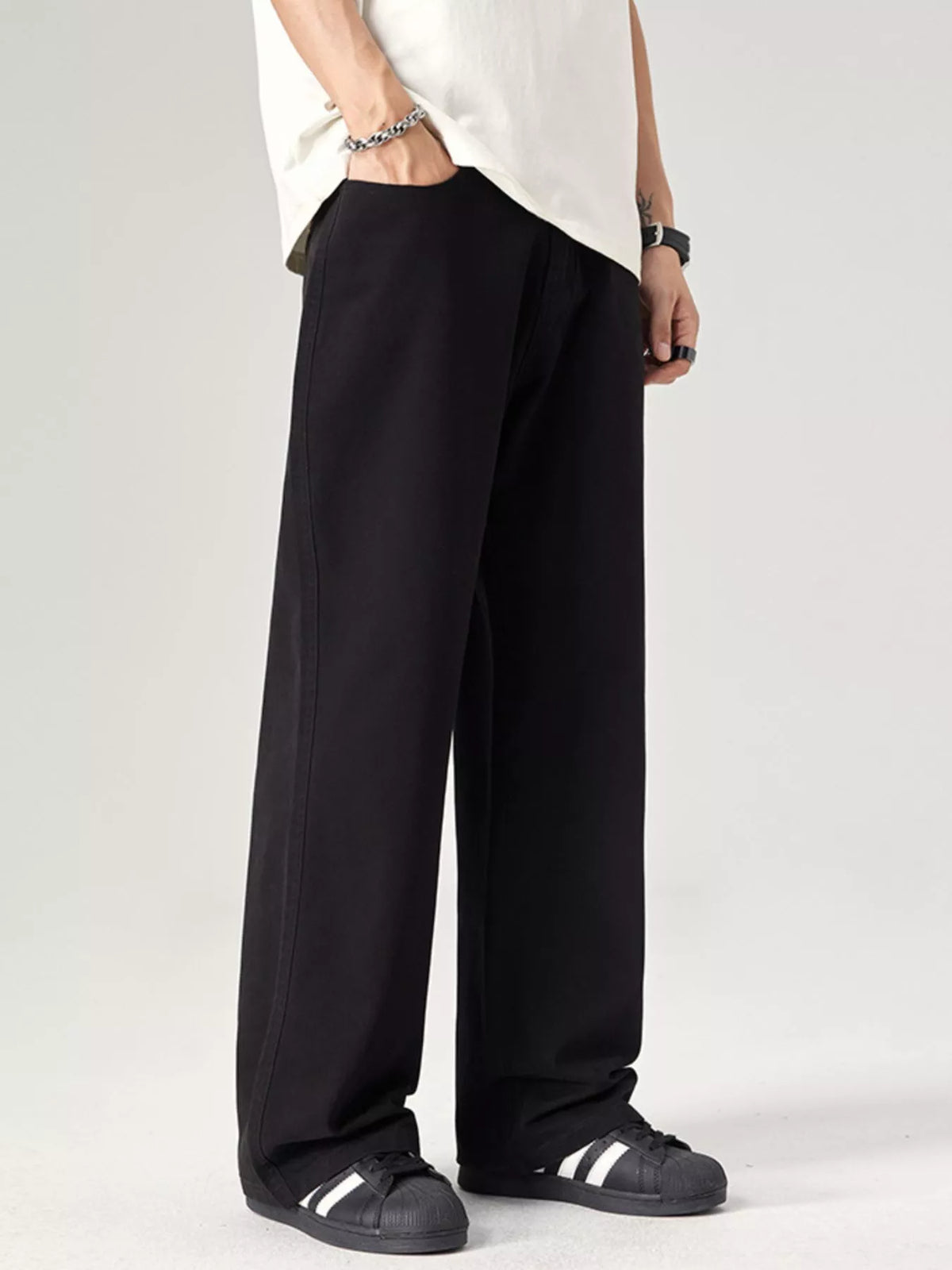 Men's Plus Size Wide Leg Pants, view 2