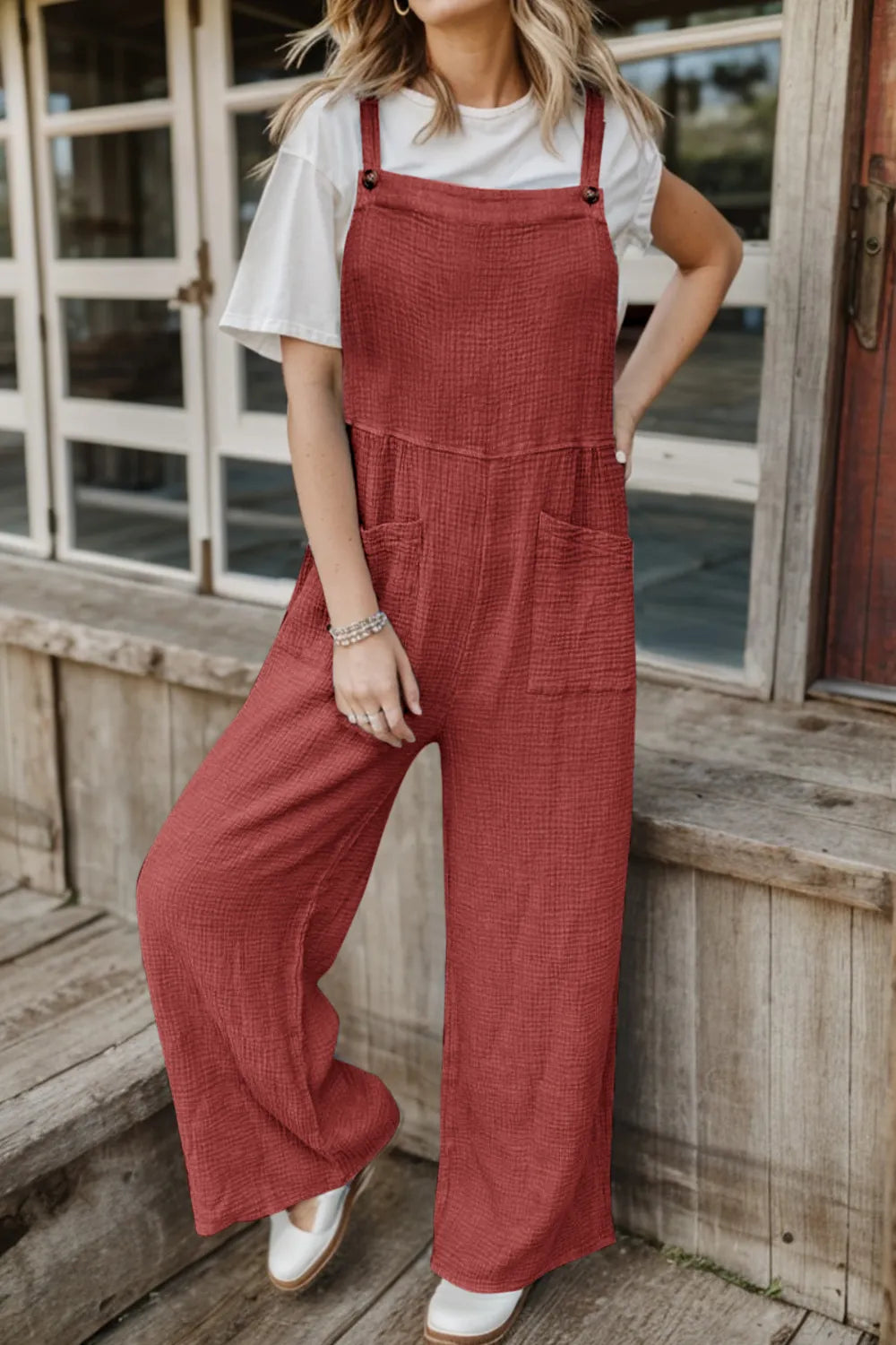 Full Size Wide Leg Front Pocket Jumpsuit - Lilixa.store
