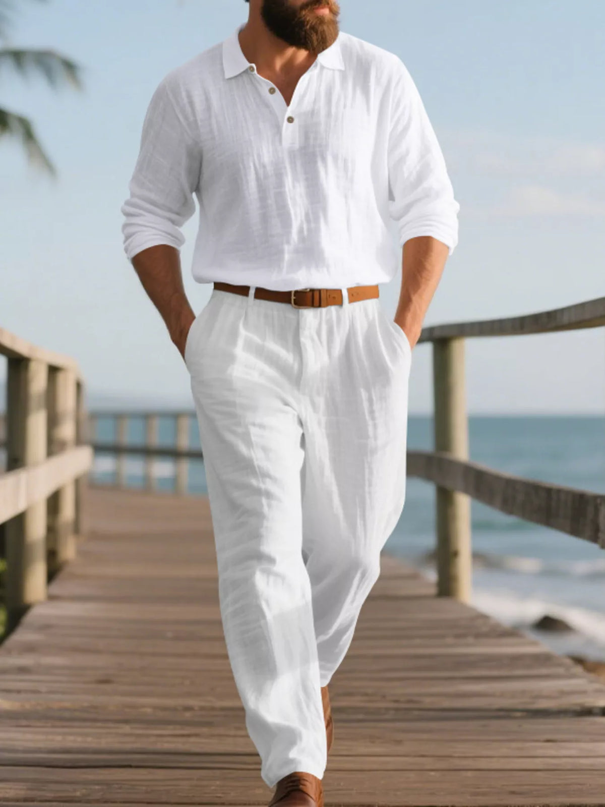 Men's Full Size Long Sleeve Top and Pants Set Plus Size - Lilixa.store