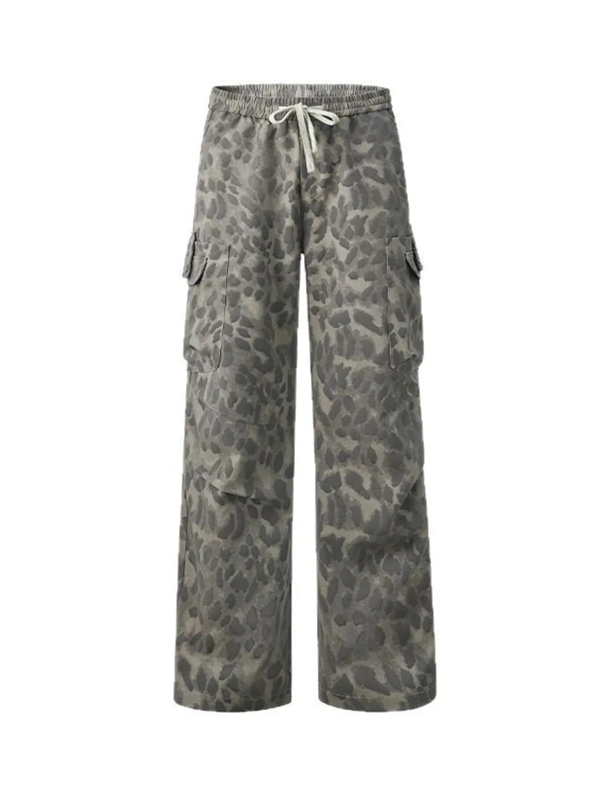 Men's Plus Size Leopard Wide Leg Cargo Pants in Leopard Print, view 7