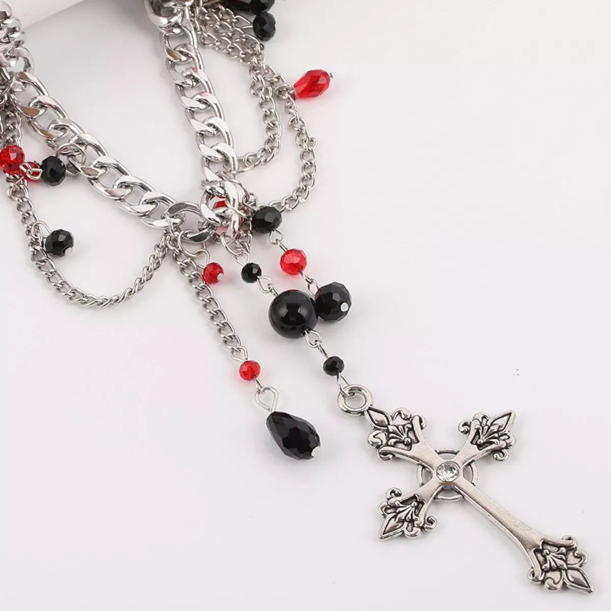 Gothic Cross Pendant Layered Necklace - Lilixa.store