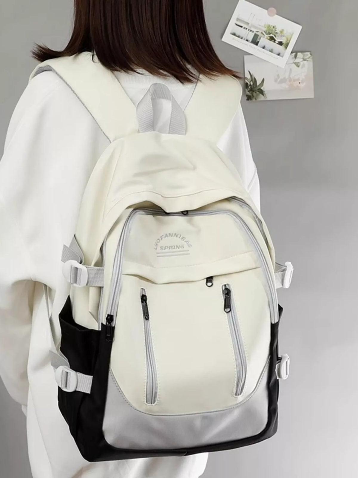 Color Block Lightweight Backpack Bag - Lilixa.store