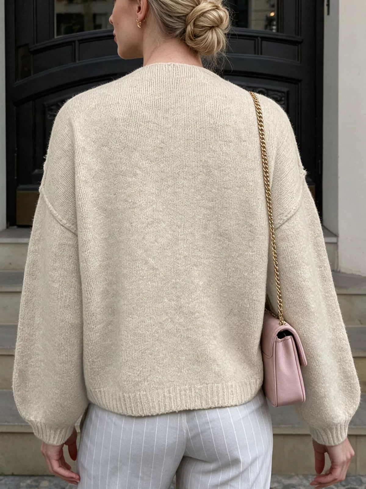 Open Front Dropped Shoulder Cardigan - Lilixa.store
