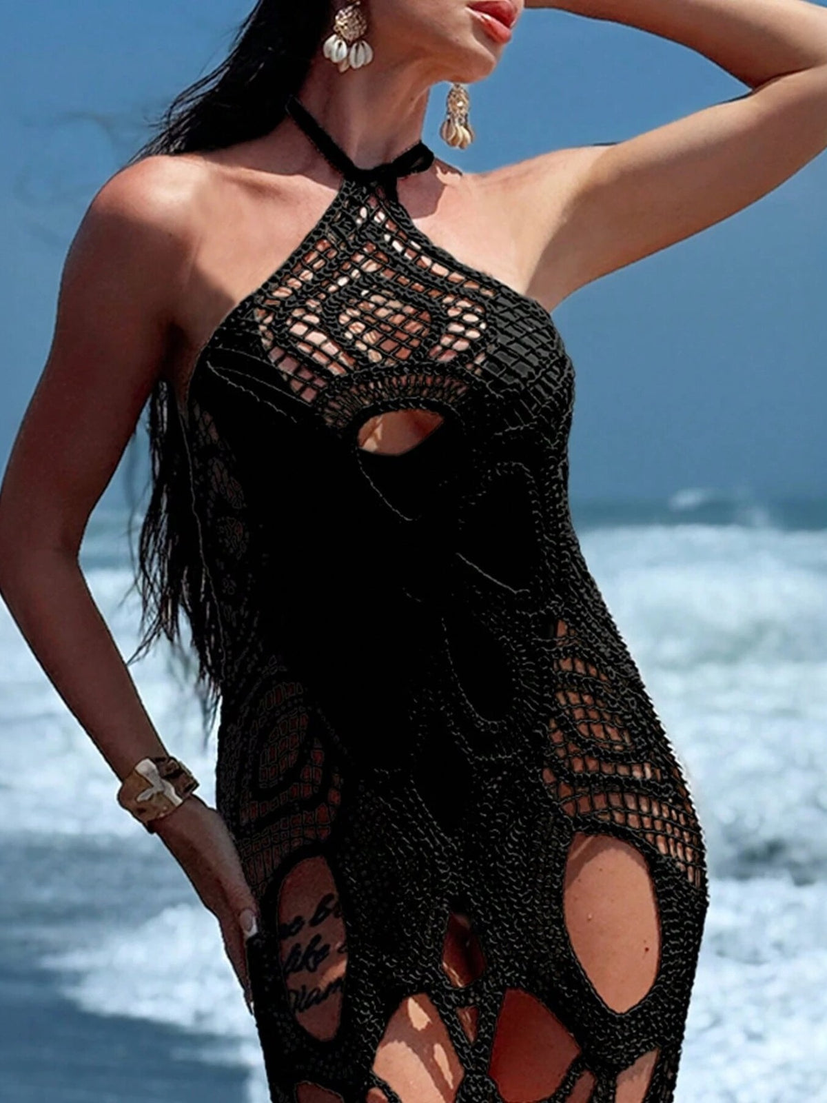 Cutout Halter Neck Cover-Up Dress - Lilixa.store